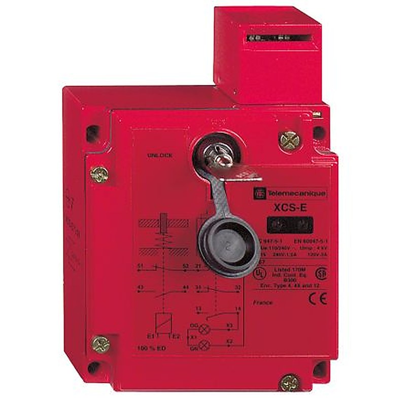 Telemecanique Sensors XCSE Series Solenoid Interlock Switch, Power to Unlock Actuator Included