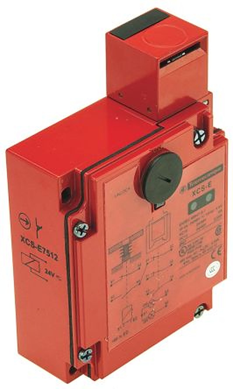 Telemecanique Sensors XCS-E Series Solenoid Interlock Switch, Power to Lock Actuator Included