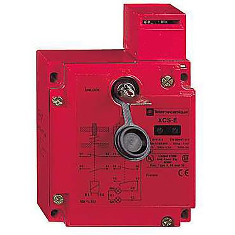 Telemecanique Sensors XCS-E Series Solenoid Interlock Switch, Power to Unlock Actuator Included