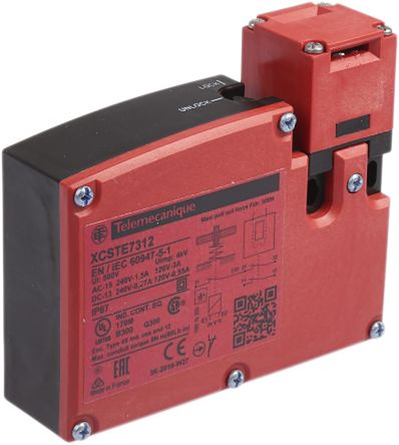 Telemecanique Sensors XCS-TE Series Solenoid Interlock Switch, Power to Unlock