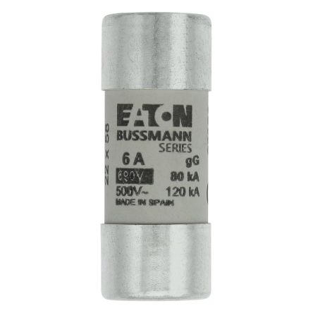 Eaton 6A Ceramic Cartridge Fuse, 22 x 58 mm