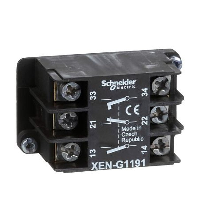 Schneider Electric Harmony Series Contact Block, 600V, 2 NO/1 NC