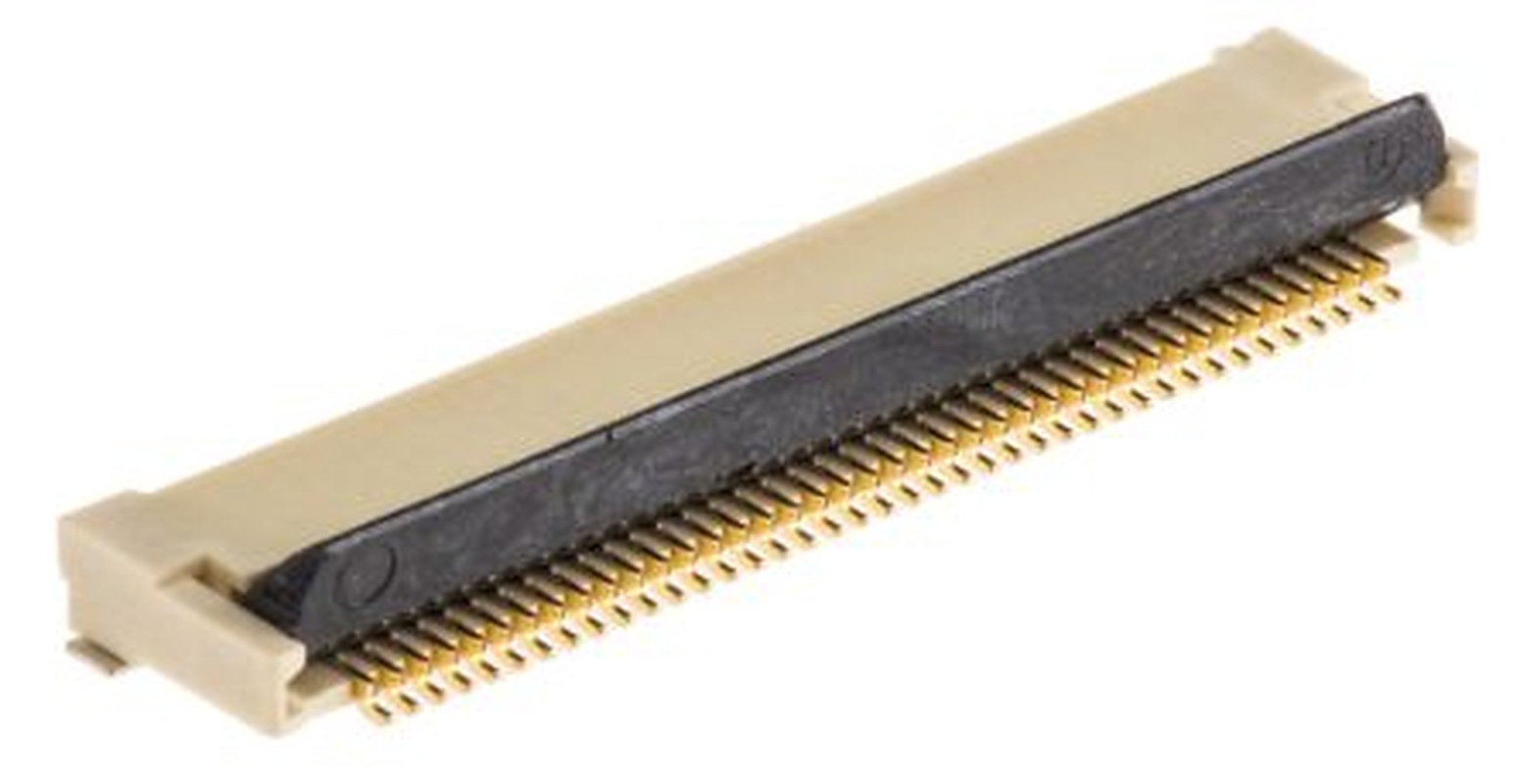 Omron, XF2M 0.5 mm Pitch 40 Way Right Angle Female FPC Connector, Solder
