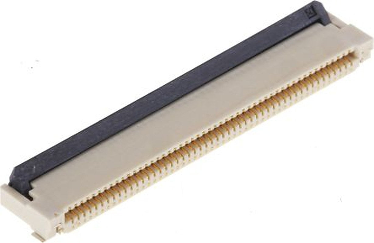 Omron, XF2M 0.5 mm Pitch 50 Way Right Angle Female FPC Connector, Solder
