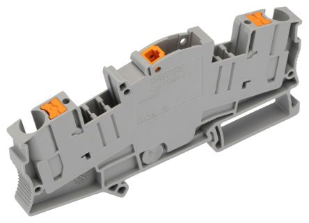 Phoenix Contact 3212170 PTME 6 Series Test Disconnect Terminal Block Grey, 0.5mm², 10 mm², 1-Level, Push-in