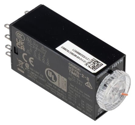 Omron H3YN Series Panel Timer Relay, 4-Contact, 24 V 24V ac, 0.1 s to 10 min, Multifunction-Function, DPDT Switch