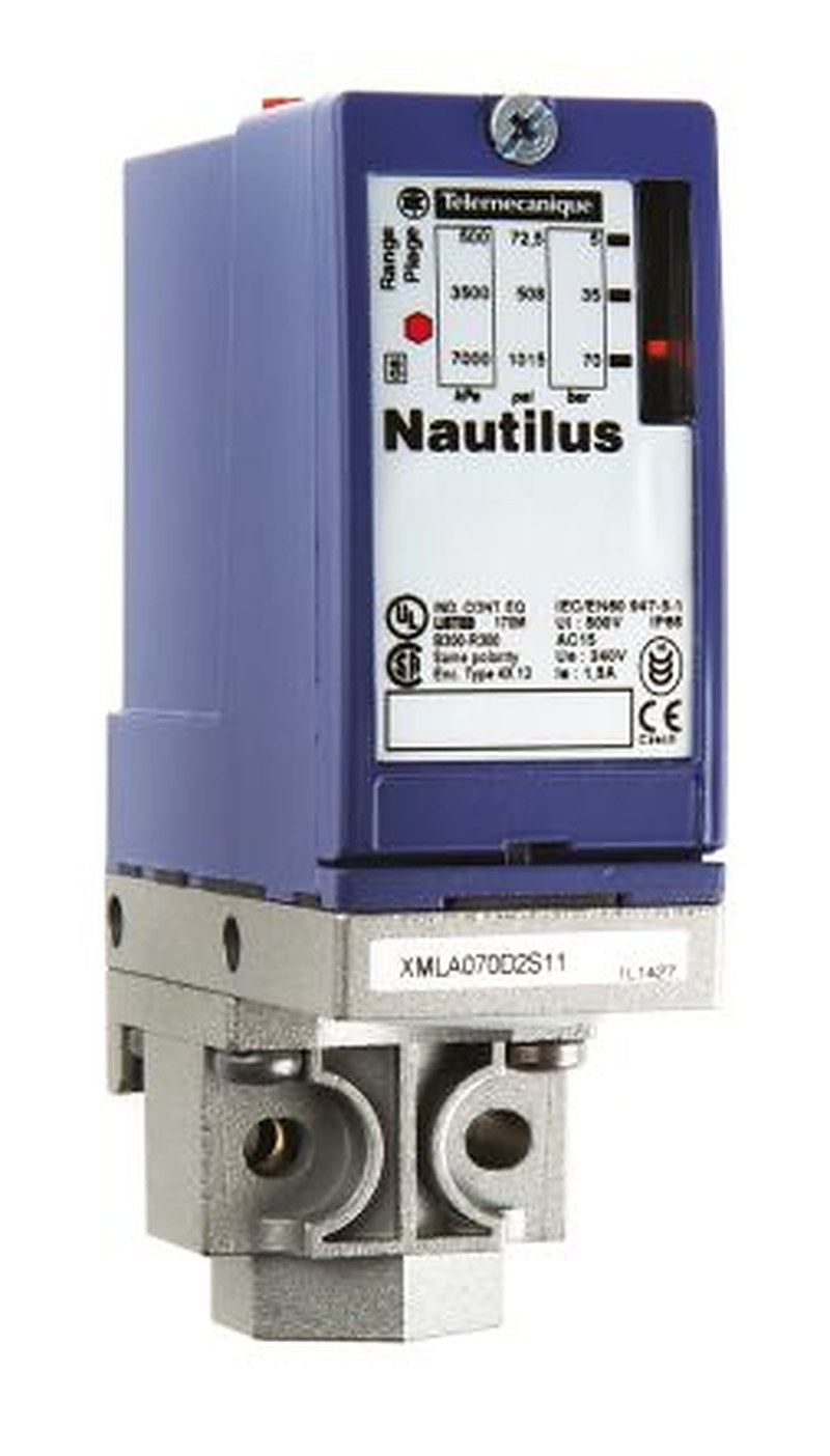 Telemecanique Sensors XMLA Series Pressure Sensor, Relay Output 50 bar 70 bar, Differential Reading