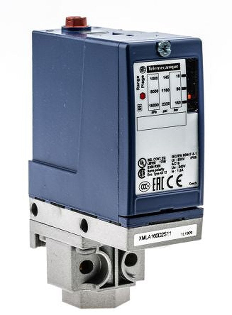 Telemecanique Sensors XMLA Series Pressure Sensor, Relay Output 10 bar 160 bar, Differential Reading