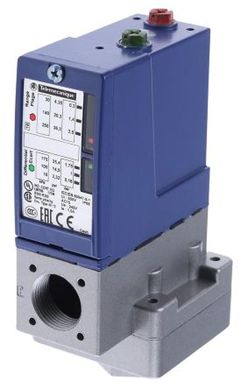Telemecanique Sensors XMLB Series Pressure Sensor, Relay Output 0.3 bar 2.5 bar, Differential Reading