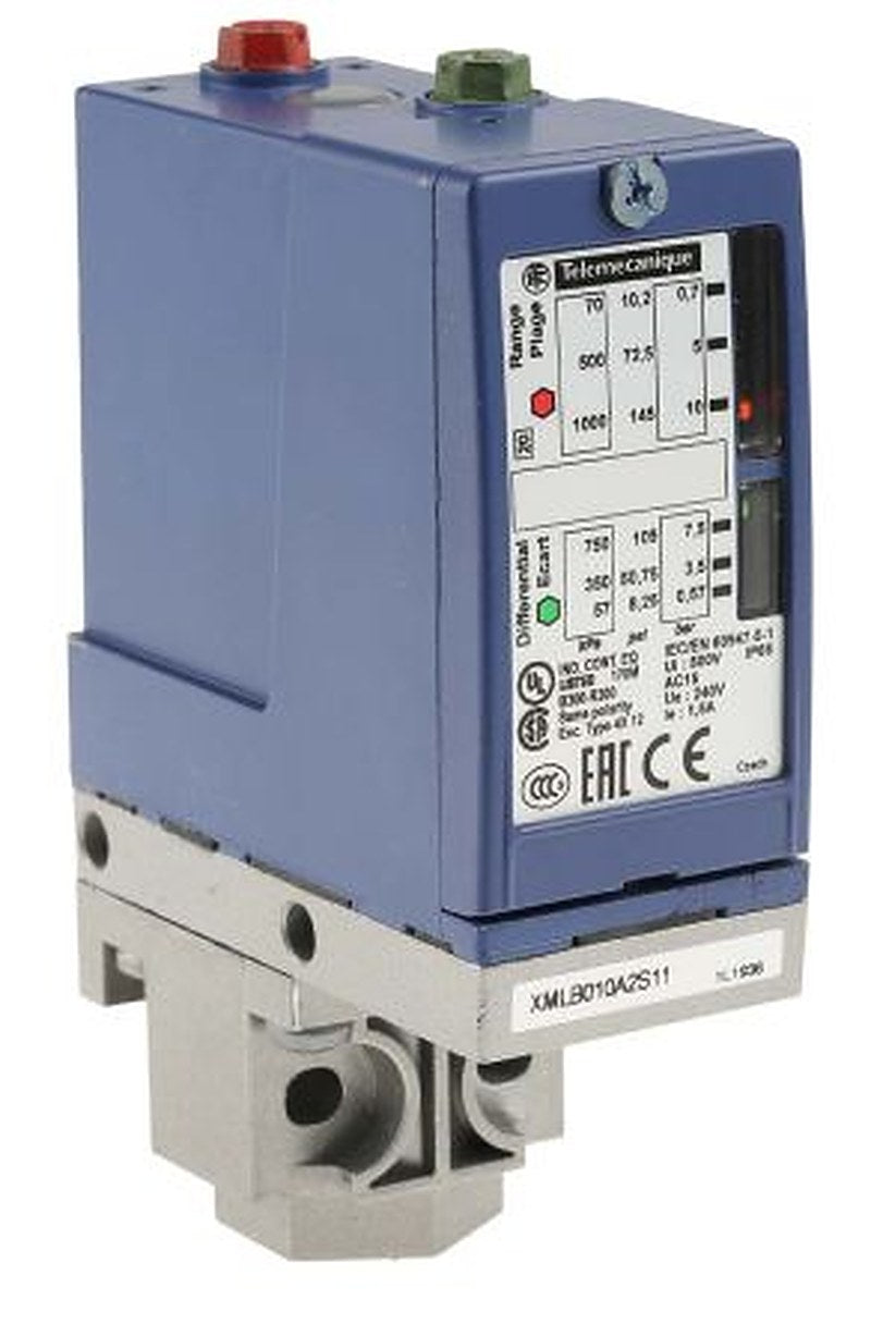 Telemecanique Sensors XMLB Series Pressure Sensor, Relay Output 0.7 bar 10 bar, Differential Reading