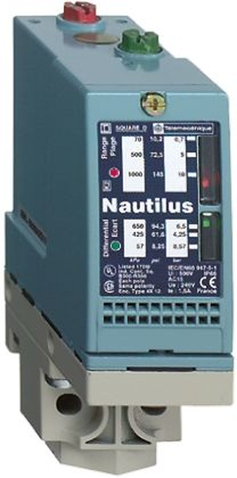 Telemecanique Sensors XMLB Series Pressure Sensor, Relay Output 500 mbar 5 bar, Differential Reading