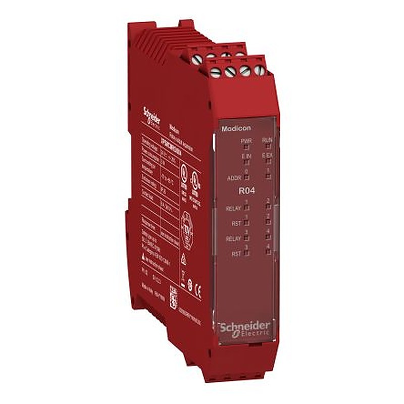 Schneider Electric XPSMCM Series Output Module, 4 Inputs, 4 Outputs, 24V dc