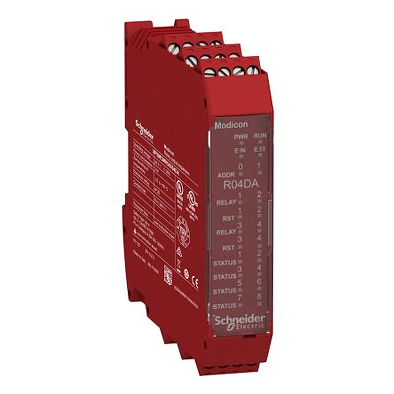 Schneider Electric XPSMCM Series Output Module, 4 Inputs, 12 Outputs, 24V dc