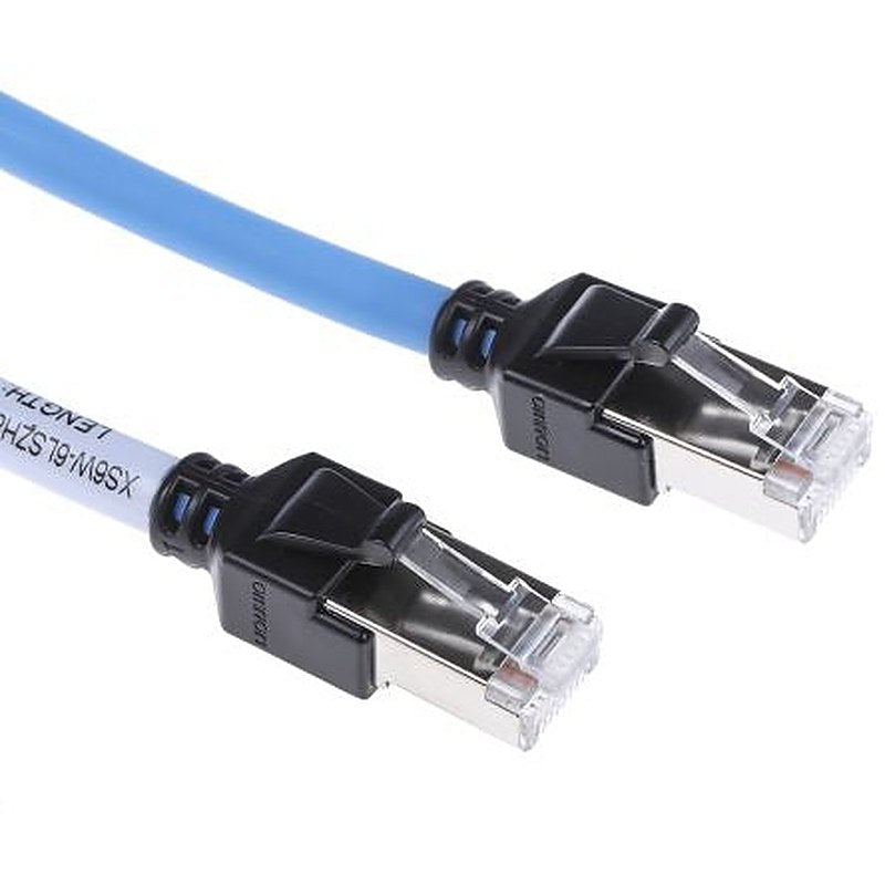 Omron XS6W, 15 m Cat6a Ethernet Cable, Blue, Shielded 8 Screened Low Smoke Zero Halogen Sheath
