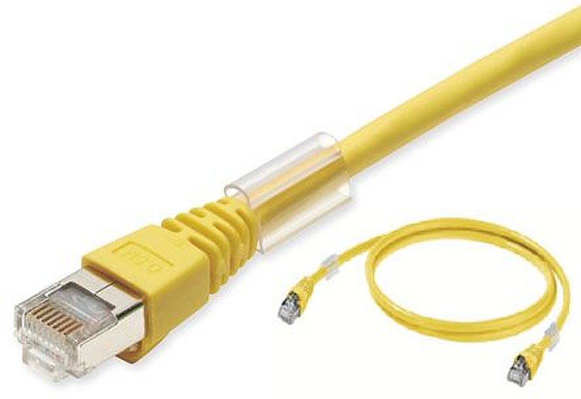 Omron XS6W, 15 m Cat6a Ethernet Cable, Yellow, Shielded 8 Screened Low Smoke Zero Halogen Sheath