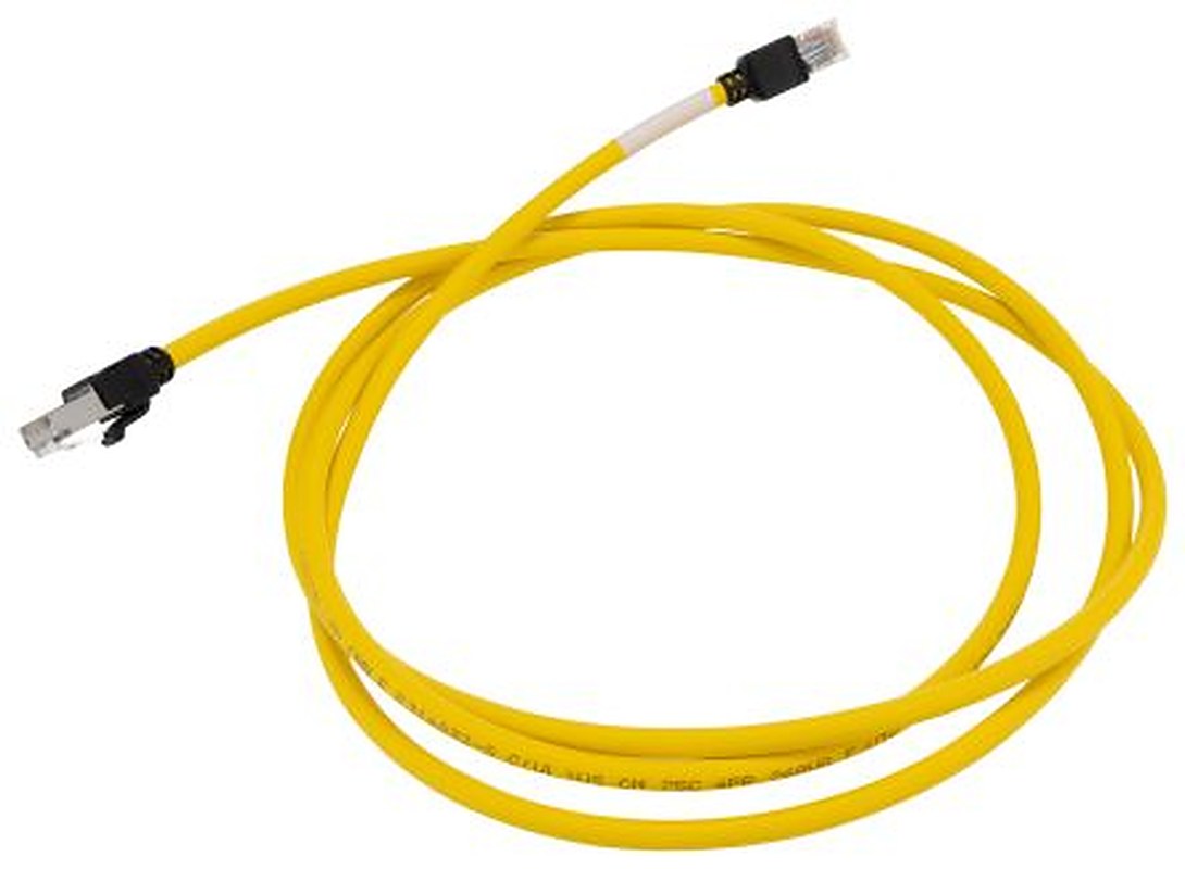 Omron XS6W, 2 m Cat6a Ethernet Cable, Yellow, Shielded 8 Screened Low Smoke Zero Halogen Sheath