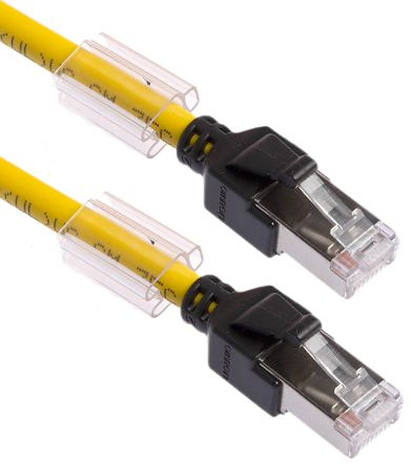 Omron XS6, 200 mm Cat6a Ethernet Cable, Yellow, Shielded Screened Low Smoke Zero Halogen Sheath