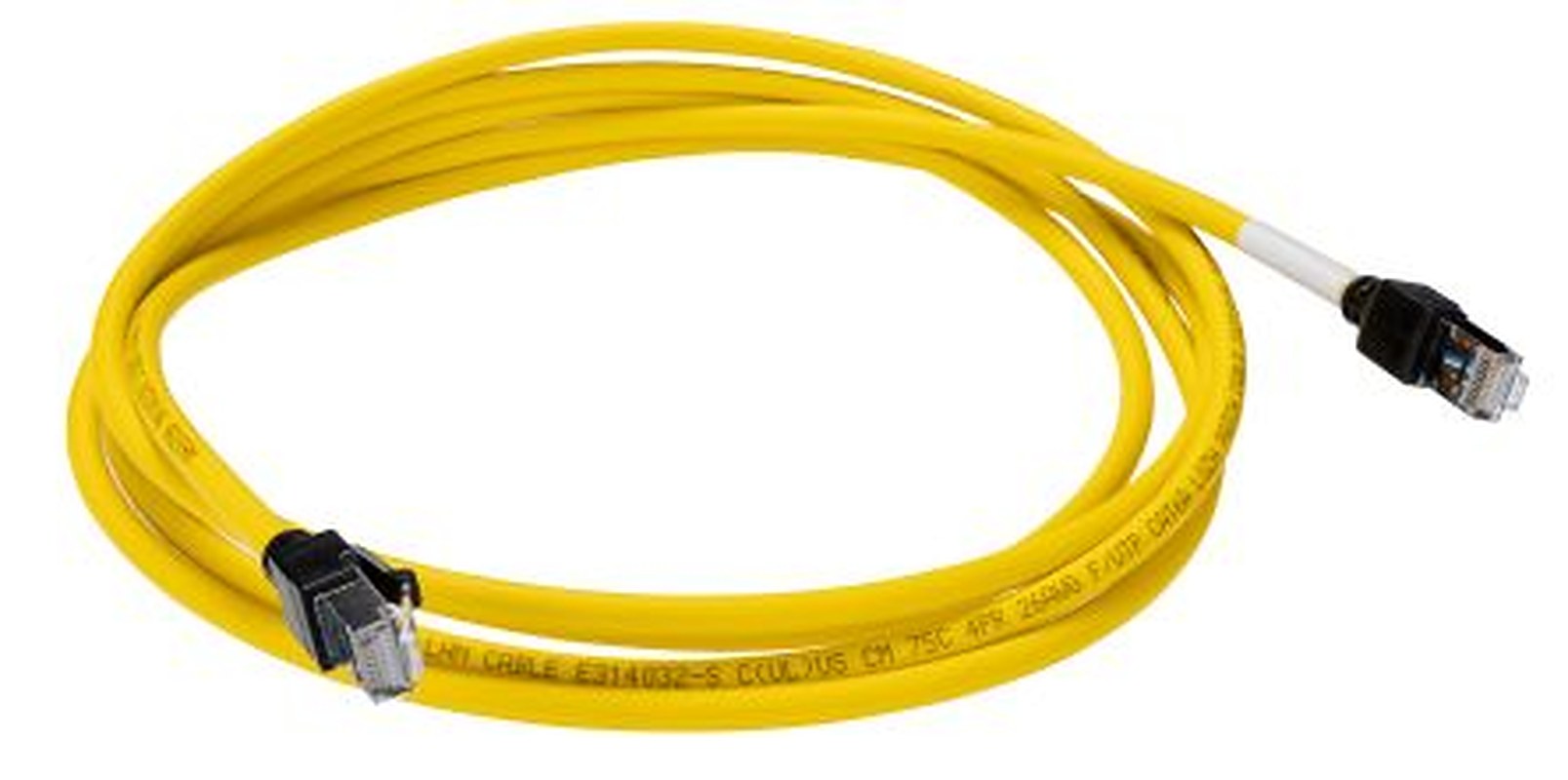 Omron XS6W, 3 m Cat6a Ethernet Cable, Yellow, Shielded Screened Low Smoke Zero Halogen Sheath