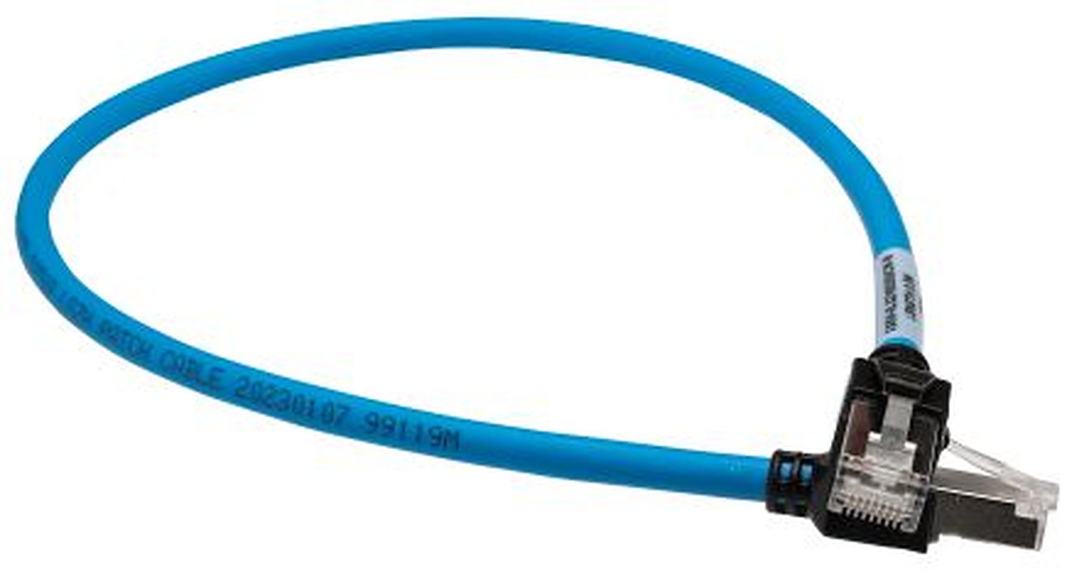 Omron XS6W, 0.5 m Cat6a Ethernet Cable, Blue, Shielded 4 Screened Low Smoke Zero Halogen Sheath