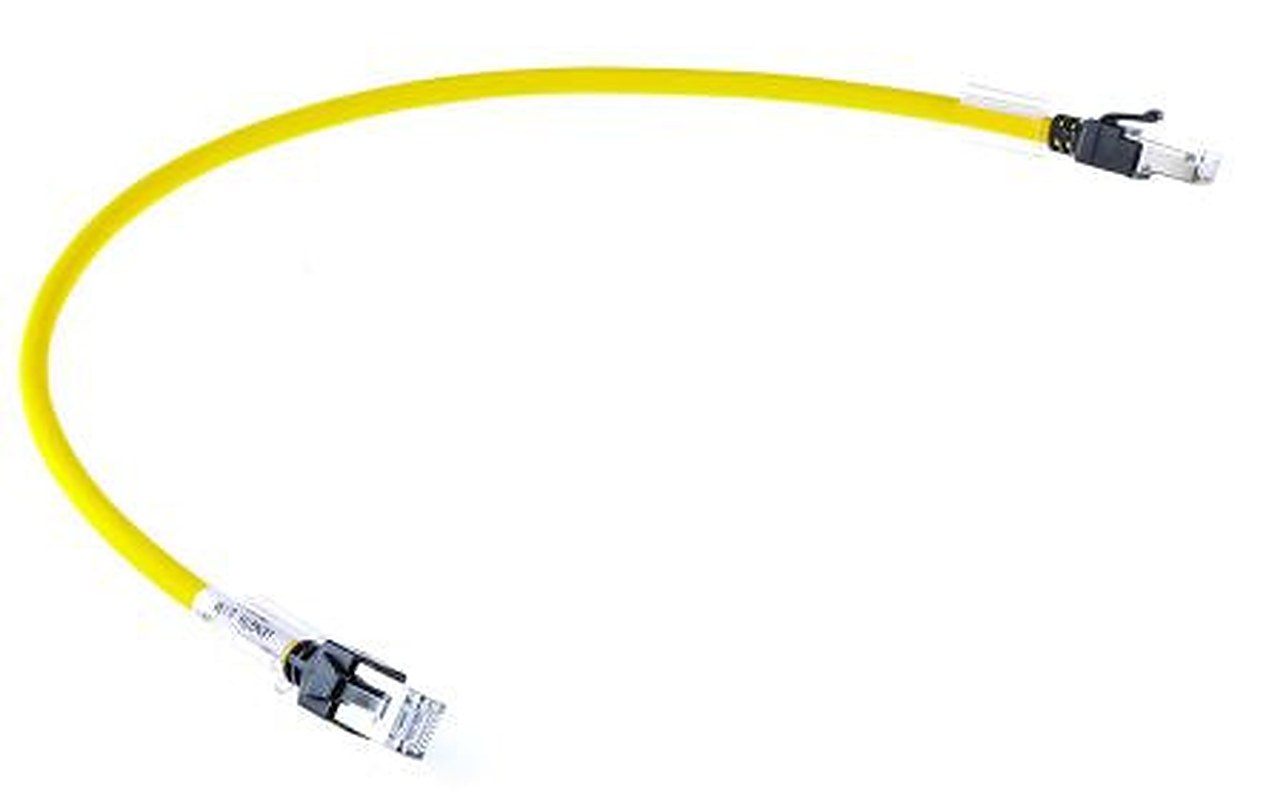 Omron XS6, 0.5 m Cat6a Ethernet Cable, Yellow, Shielded 8 Screened Low Smoke Zero Halogen Sheath