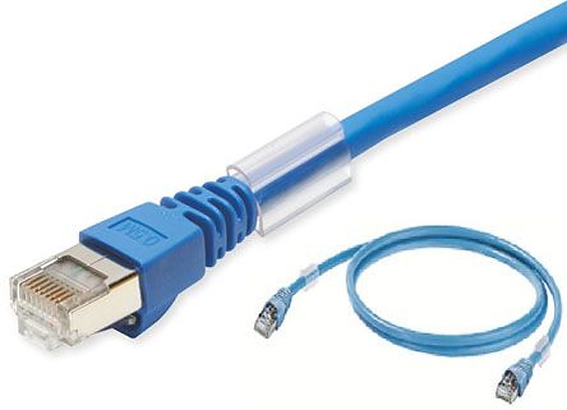 Omron XS6W, 7.5 m Cat6a Ethernet Cable, Blue, Shielded Screened Low Smoke Zero Halogen Sheath