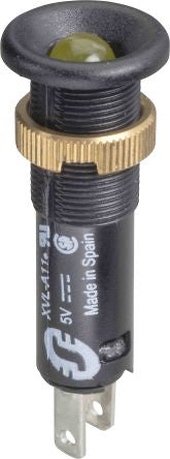 Schneider Electric Harmony Series Yellow Panel Mount Indicator Indicator, 12V, Faston Connector Termination, IP40, 8 mm