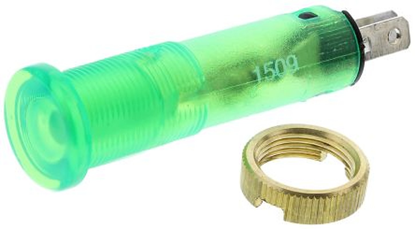 Schneider Electric, Harmony, Flush Green LED Panel Mount Indicator Pilot Light, 8.2 mm Cutout, IP40, Round, 24V