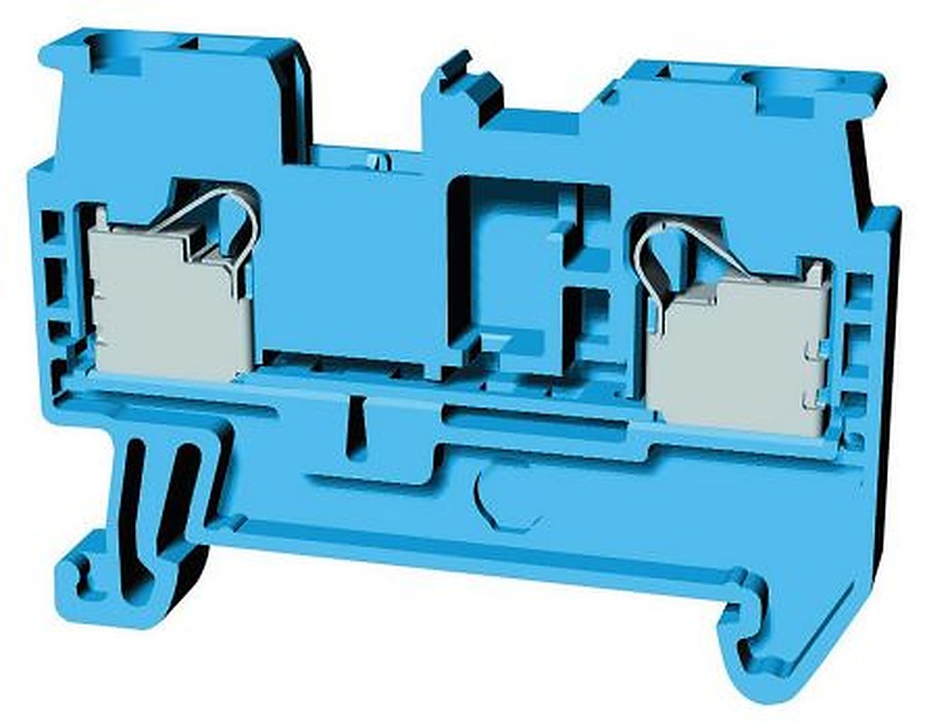 Omron XW5T-P2.5-1.1-1BL XW5T Series Non-Fuse DIN Rail Terminal Blue, 2.5mm², 1-Level, Push-in