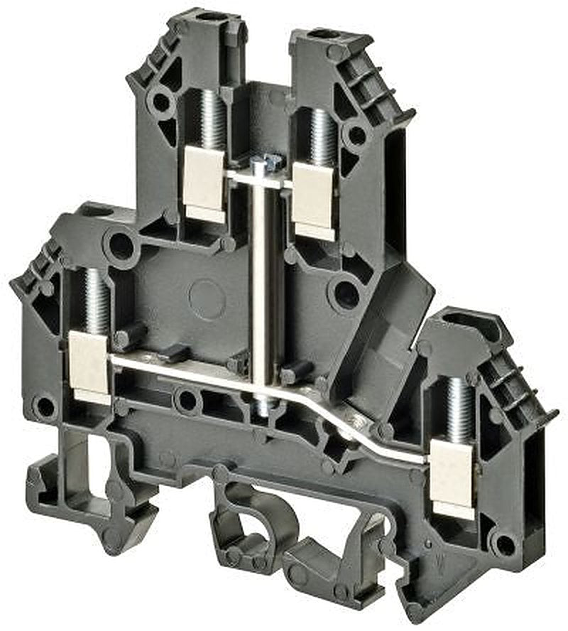 Omron XW5TS25112V XW5T Series DIN Rail Terminal Block Black, 2.5mm², 2-Level, Screw
