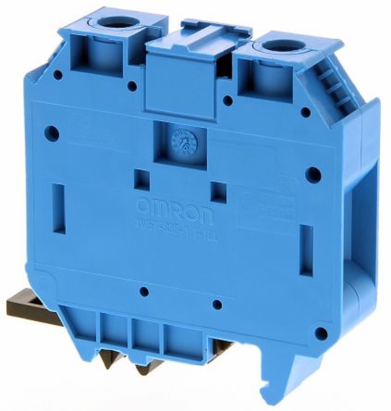 Omron XW5TS35111BL XW5T Series DIN Rail Terminal Block Blue, 35mm², 1-Level, Screw