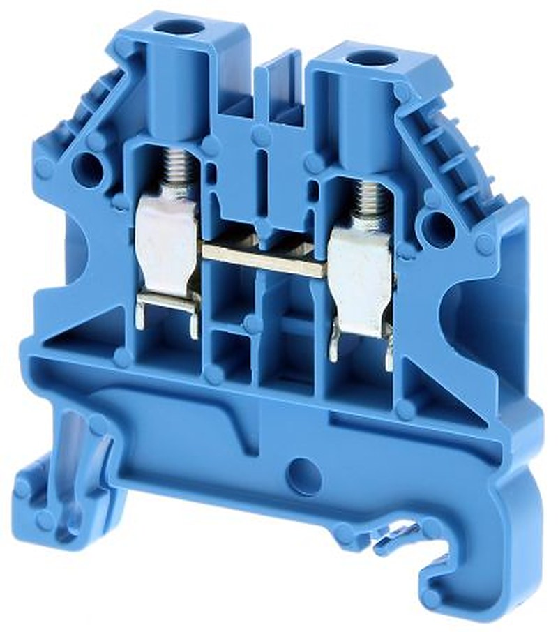 Omron XW5TS40111BL XW5T Series DIN Rail Terminal Block Blue, 4mm², 1-Level, Screw