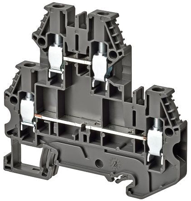 Omron XW5TS40112 XW5T Series DIN Rail Terminal Block Grey, 4mm², 2-Level, Screw