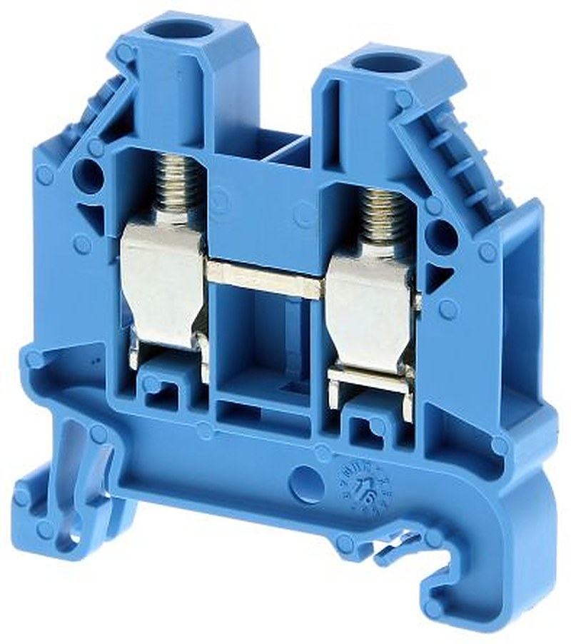 Omron XW5TS60111BL XW5T Series DIN Rail Terminal Block Blue, 6mm², 1-Level, Screw