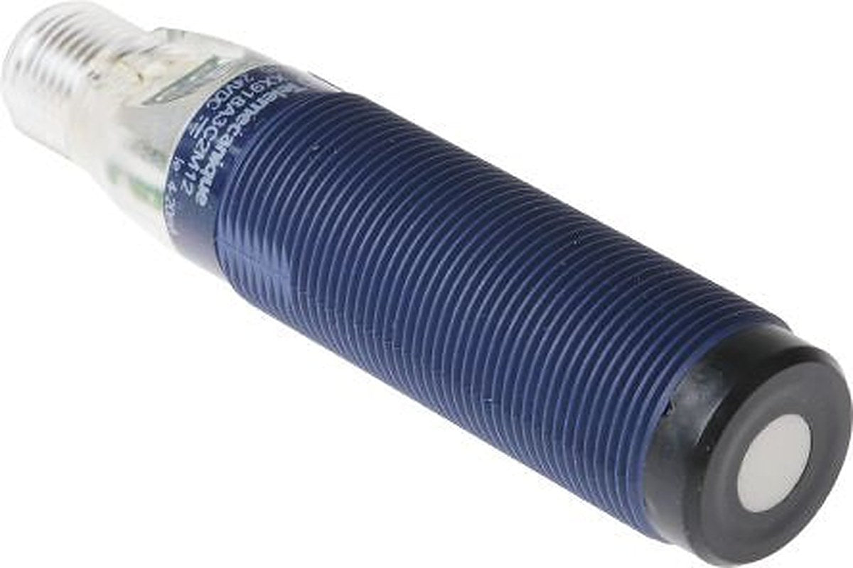 Telemecanique Sensors XX918A3C2M12 Threaded Barrel Ultrasonic Proximity Sensor XX, M18 x 1 0.508 m 40mA 4 to 20 mA 28V