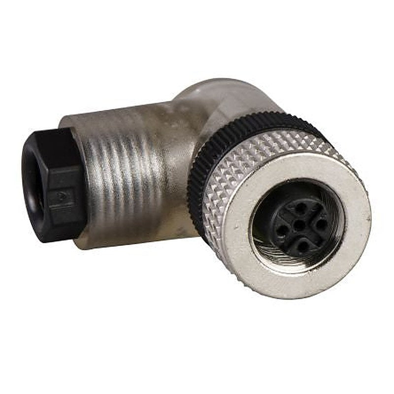 Telemecanique Sensors Circular Connector, 4 Contacts, Cable, M12 Connector, Socket, Female, IP67, XZCC Series