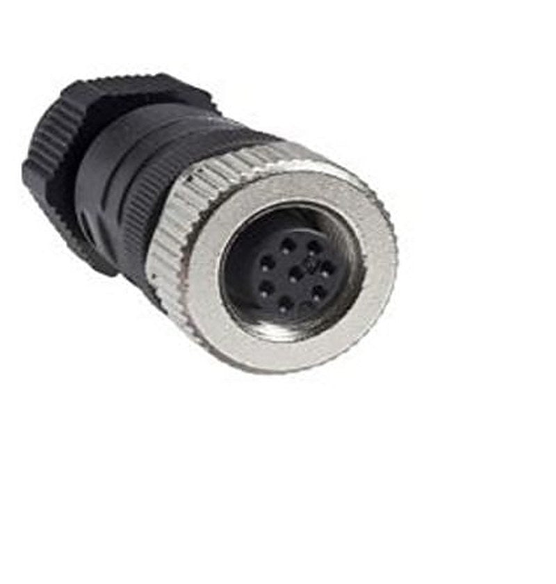 Telemecanique Sensors Industrial Circular Connector, 8 Contacts, Screw, M12 Connector, Plug, Male, IP67, XZCC12FDM80B