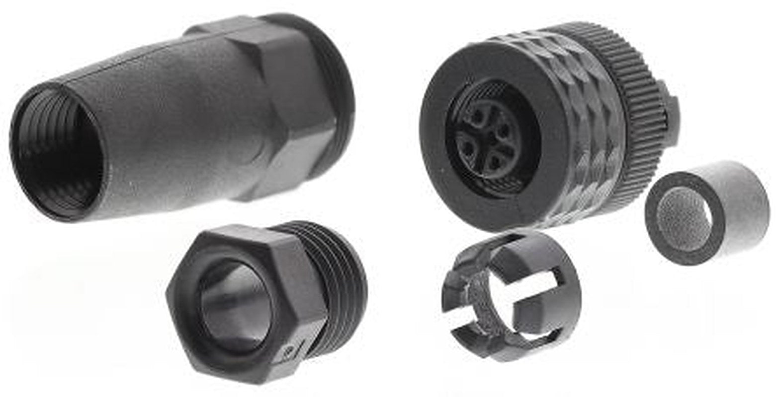 Telemecanique Sensors Circular Connector, 4 Contacts, Cable, M12 Connector, Socket, Female, IP67, XZCC Series