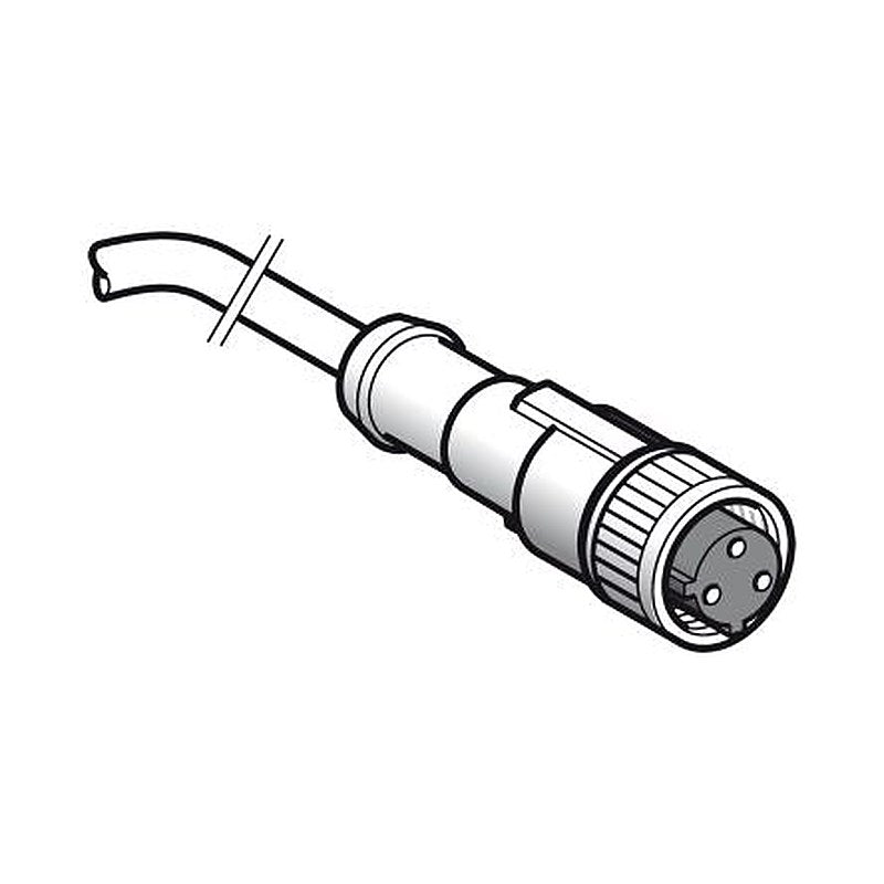 Telemecanique Sensors Female 3 way 1/2 In Circular, Straight to Unterminated Sensor Actuator Cable, 10 m