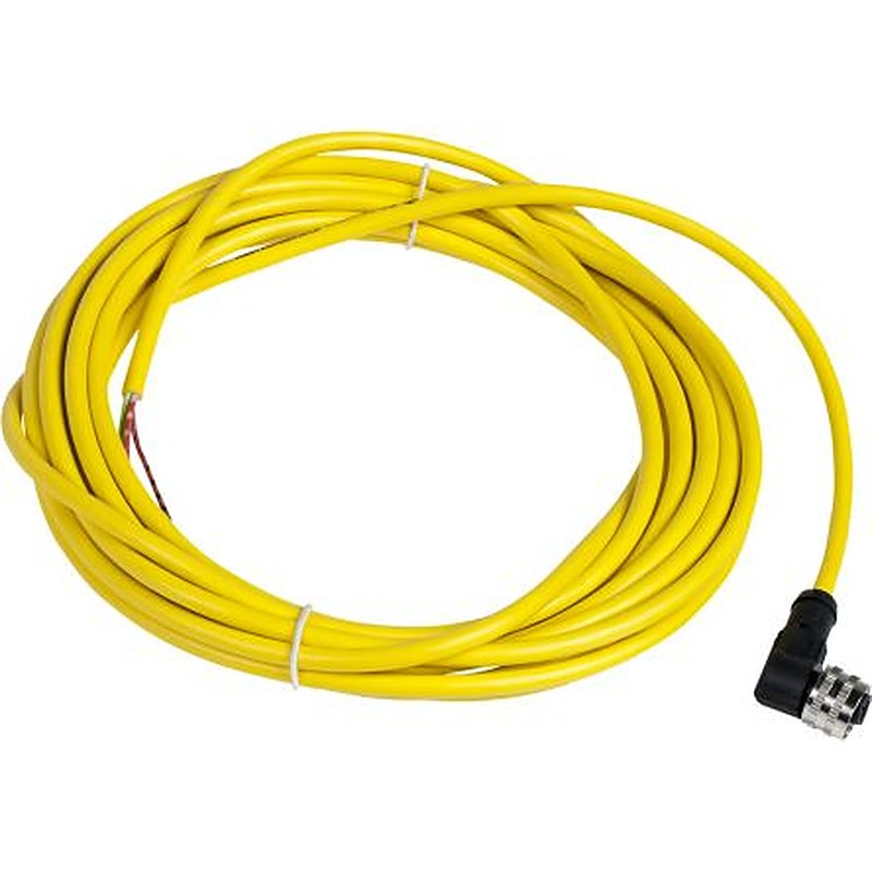 Telemecanique Sensors Female 3 way 1/2 In Circular, Right Angle to Unterminated Sensor Actuator Cable, 5 m