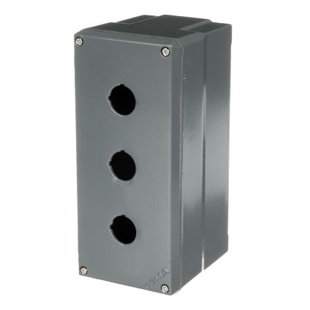 ABB Grey Aluminium Modular Metal Push Button Enclosure - 3 Hole