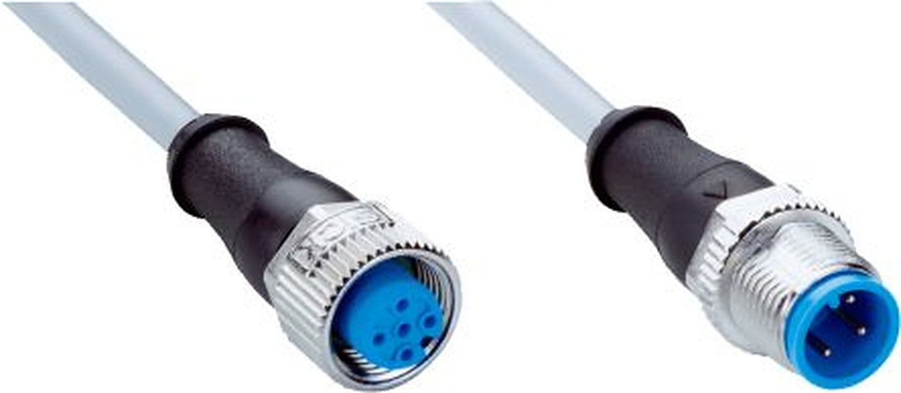 SICK Female 3 way M12, Straight to Male 4 way M12, Straight Connector Cable, 1 m