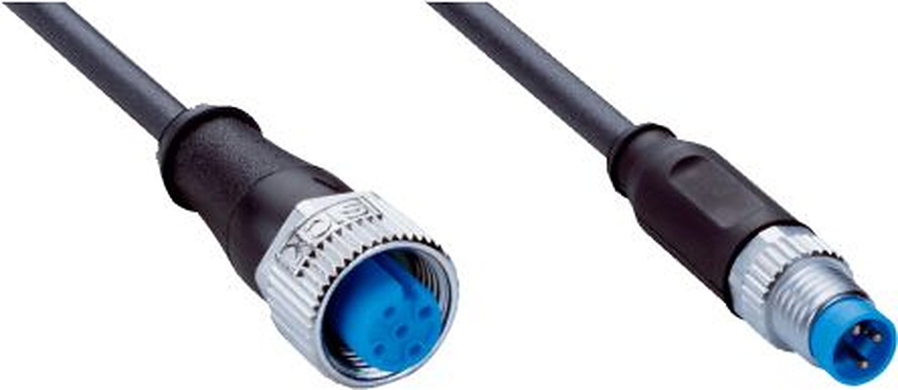 SICK Female 3 way M12, Straight to Male 4 way M8, Straight Connector Cable, 3 m