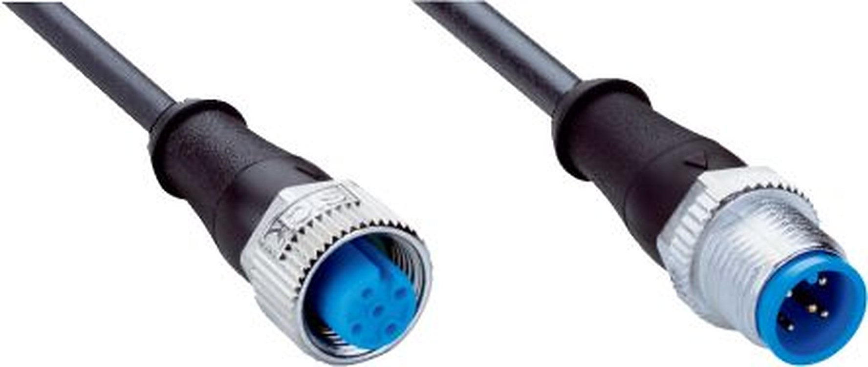 SICK Female 5 way M12, Straight to Male 4 way M12, Straight Connector Cable, 3 m