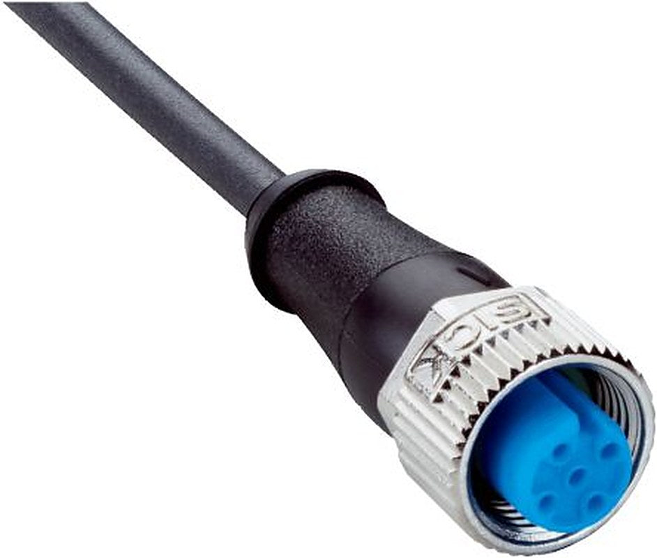 SICK Female 5 way M12, Straight to Male 4 way Straight M12 Connector Cable, 1.5 m