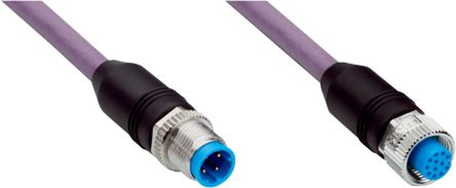 SICK Female 12 way Straight to Male 4 way Straight Connector Cable, 5 m