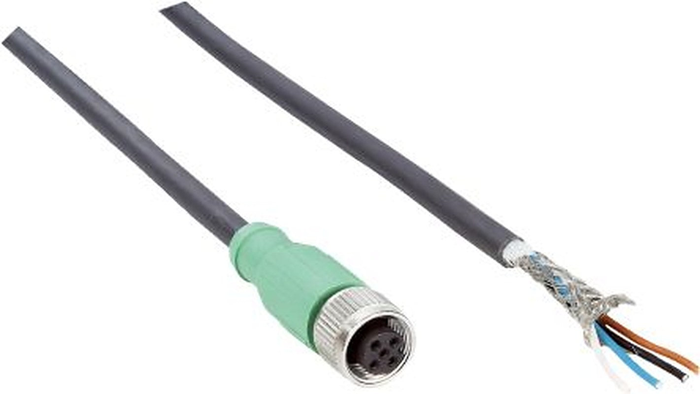 SICK Female 5 way M12, Straight to Male 4 way Straight, Unterminated Connector Cable, 10 m