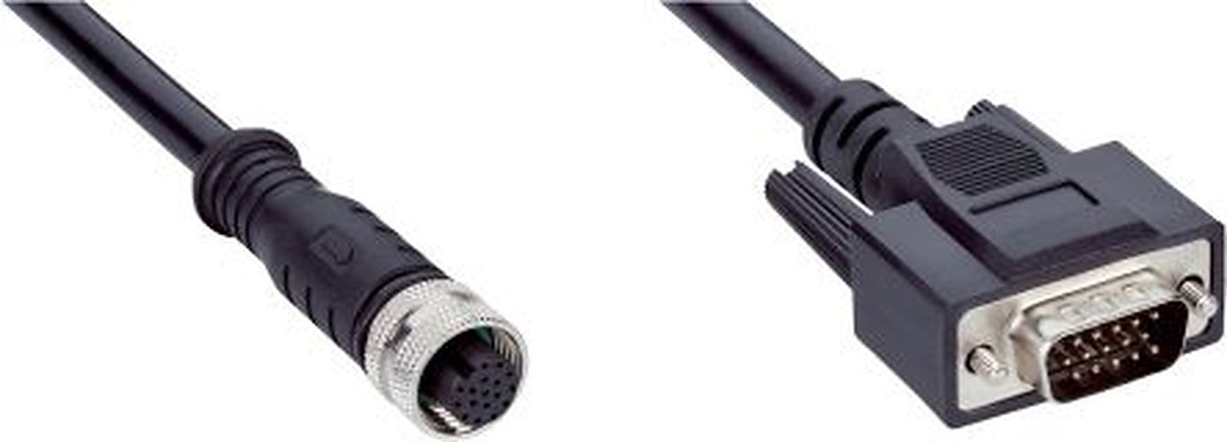 SICK Female 17 way M12, Straight to Male 15 way D-Sub 15-Pin Connector Cable, 2 m