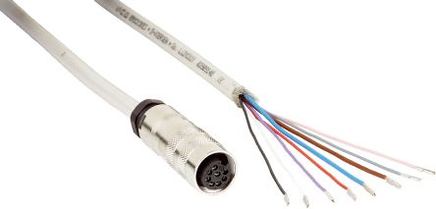 SICK Female 8 way M16, Straight to Male 4 way Unterminated Connector Cable, 5 m