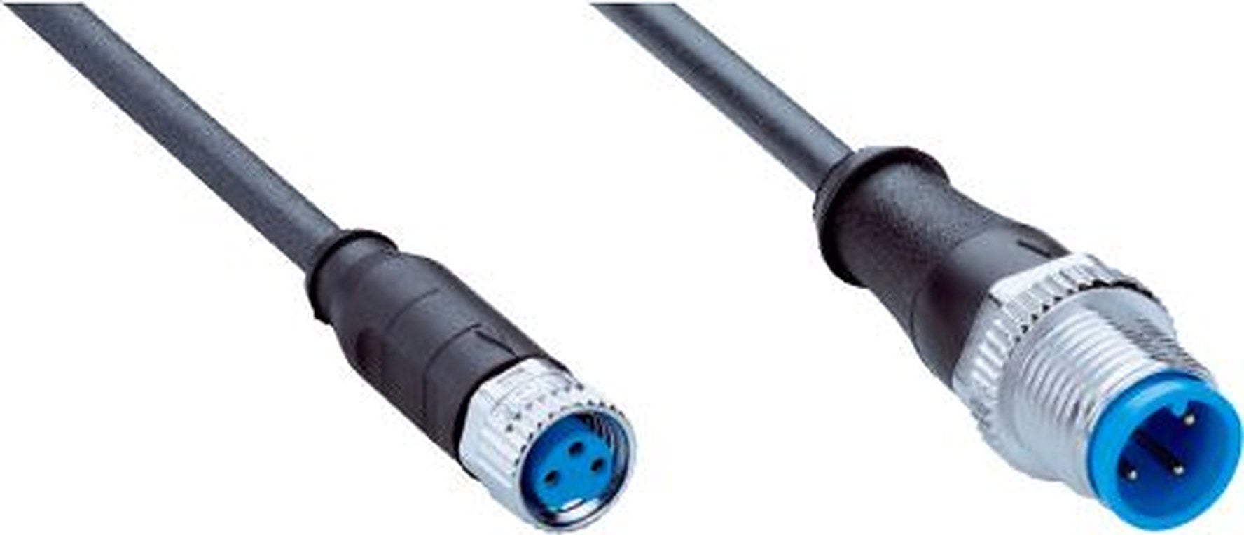 SICK Female 3 way M8, Straight to Male 4 way M12, Straight Connector Cable, 600 mm