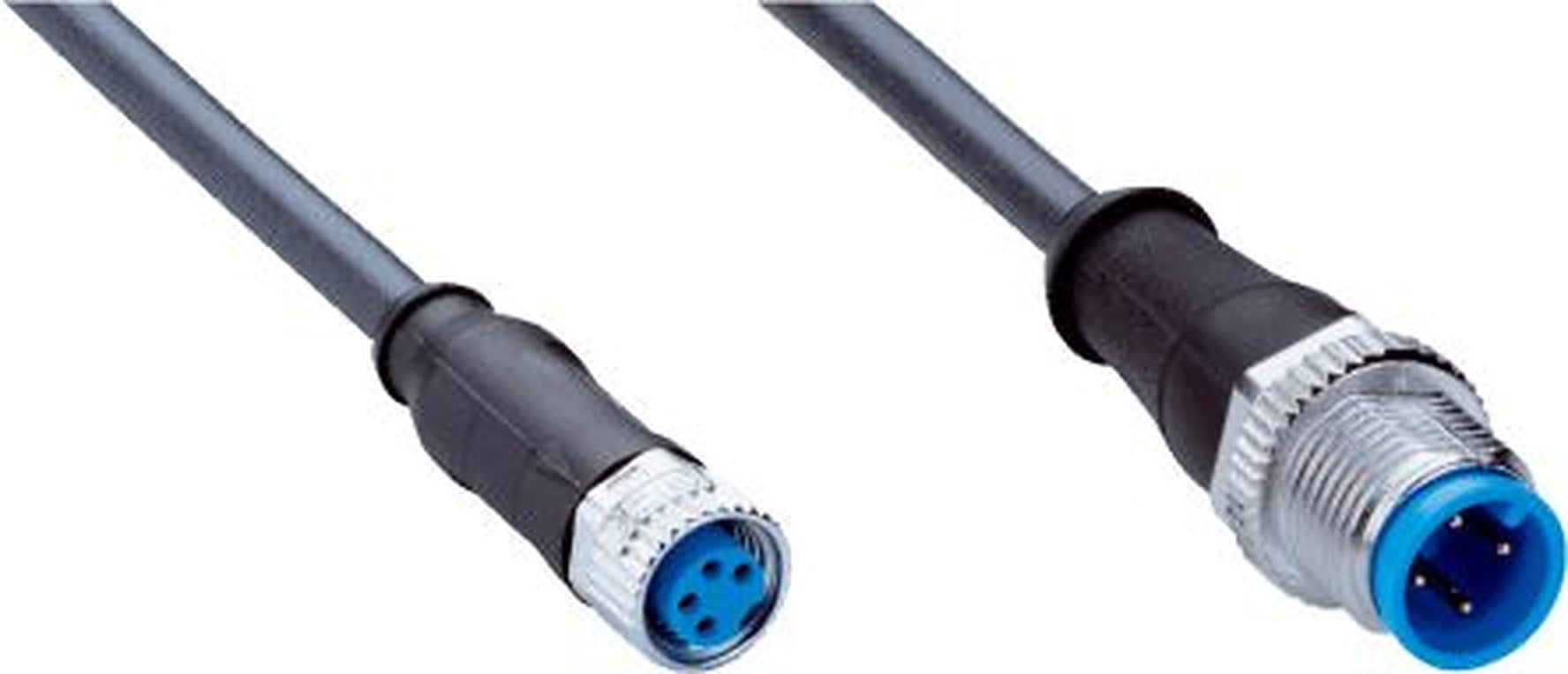 SICK Female 4 way M8, Straight to Male 4 way M12 Connector Cable, 2 m